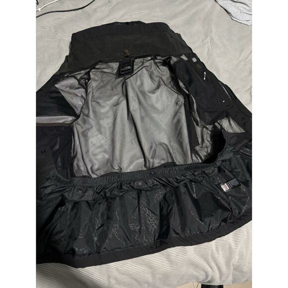North Face Hyvent Jacket Multi Pocket Removable Hood Cargo Black Brown Logo Coat - Picture 10 of 13